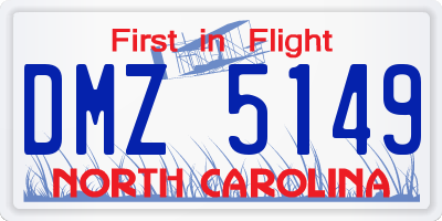 NC license plate DMZ5149
