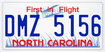 NC license plate DMZ5156