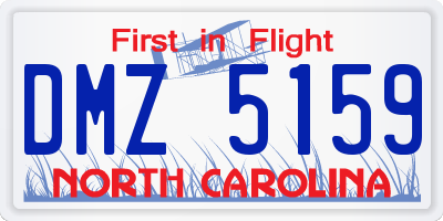 NC license plate DMZ5159