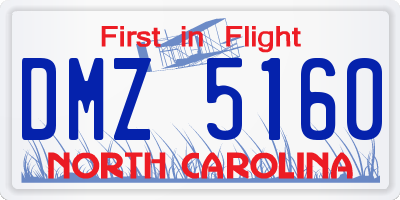NC license plate DMZ5160