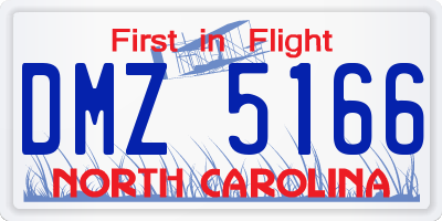 NC license plate DMZ5166