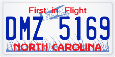 NC license plate DMZ5169