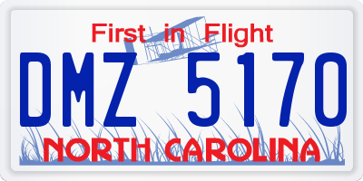 NC license plate DMZ5170