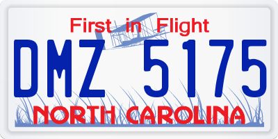 NC license plate DMZ5175