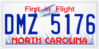 NC license plate DMZ5176