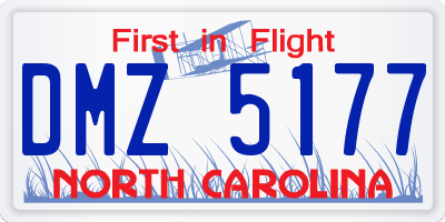 NC license plate DMZ5177