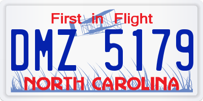 NC license plate DMZ5179