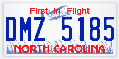 NC license plate DMZ5185