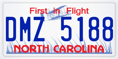 NC license plate DMZ5188