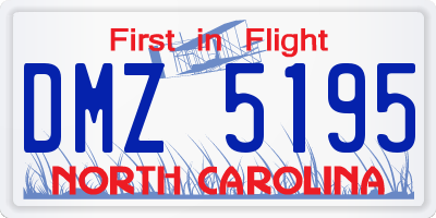 NC license plate DMZ5195