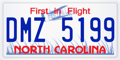 NC license plate DMZ5199