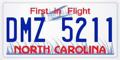 NC license plate DMZ5211