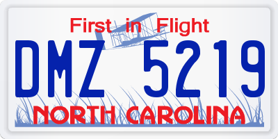 NC license plate DMZ5219