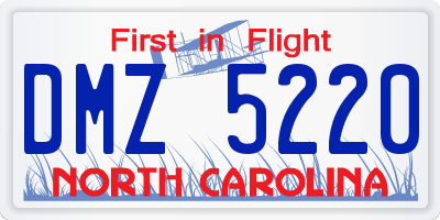 NC license plate DMZ5220