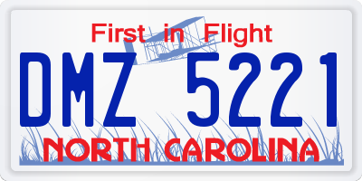 NC license plate DMZ5221