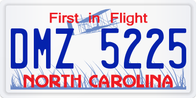 NC license plate DMZ5225