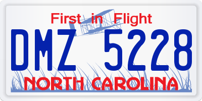 NC license plate DMZ5228