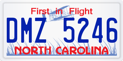 NC license plate DMZ5246