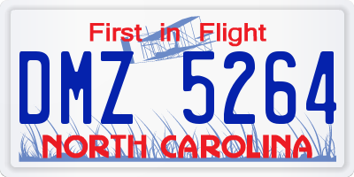 NC license plate DMZ5264