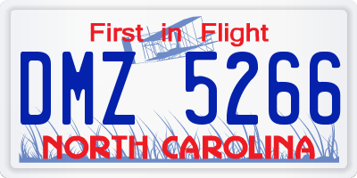 NC license plate DMZ5266