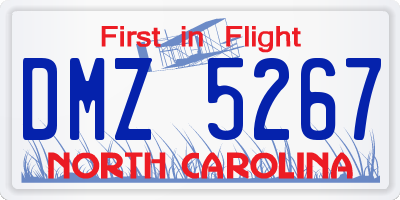 NC license plate DMZ5267