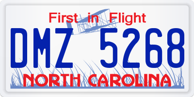 NC license plate DMZ5268