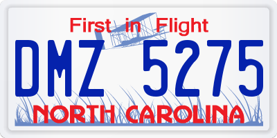 NC license plate DMZ5275