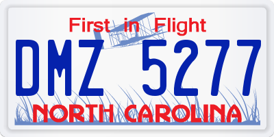 NC license plate DMZ5277