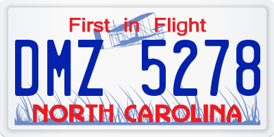 NC license plate DMZ5278