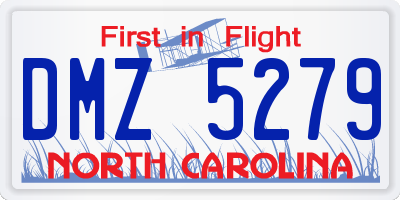 NC license plate DMZ5279