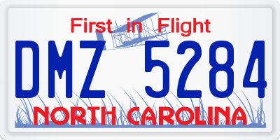 NC license plate DMZ5284