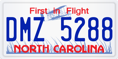 NC license plate DMZ5288