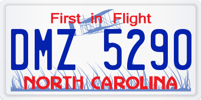 NC license plate DMZ5290
