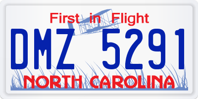 NC license plate DMZ5291