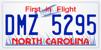 NC license plate DMZ5295