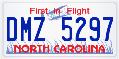 NC license plate DMZ5297