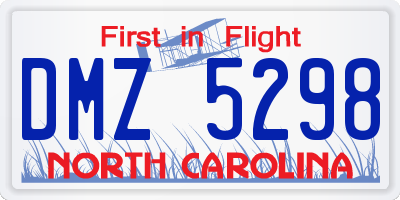 NC license plate DMZ5298