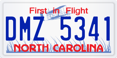 NC license plate DMZ5341