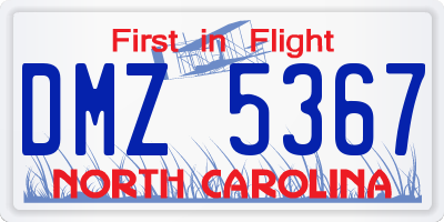 NC license plate DMZ5367