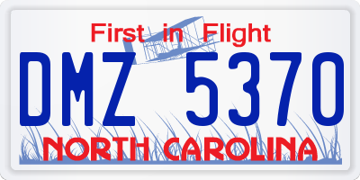 NC license plate DMZ5370