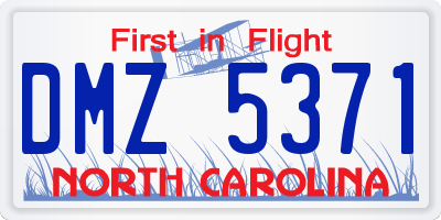 NC license plate DMZ5371