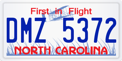NC license plate DMZ5372