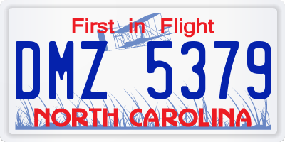NC license plate DMZ5379
