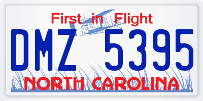 NC license plate DMZ5395