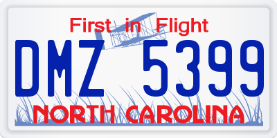 NC license plate DMZ5399