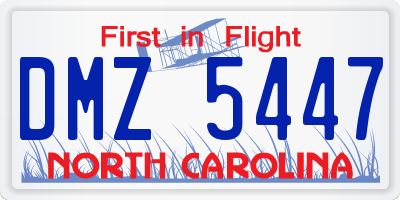 NC license plate DMZ5447