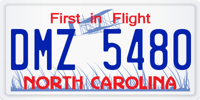 NC license plate DMZ5480