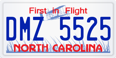 NC license plate DMZ5525
