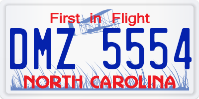 NC license plate DMZ5554