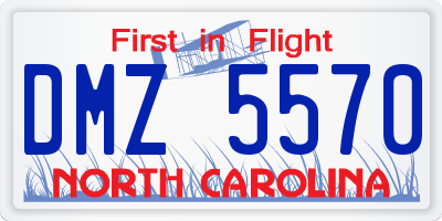 NC license plate DMZ5570